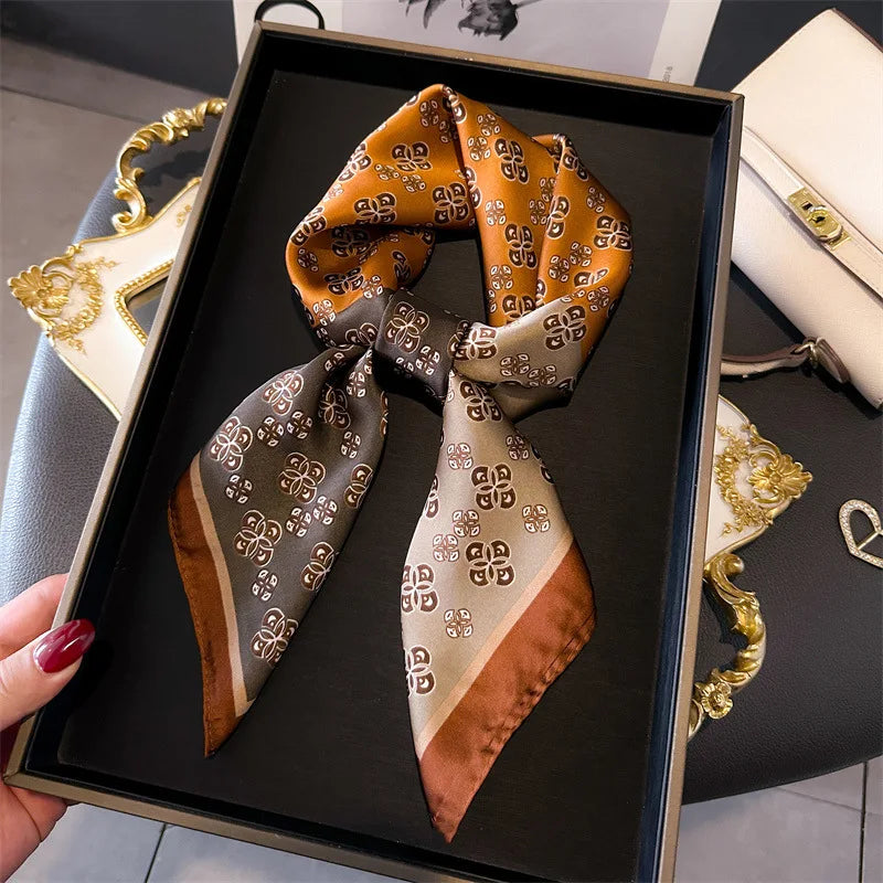 NORDIC STYLE FAUX SILK SQUARE SCARF