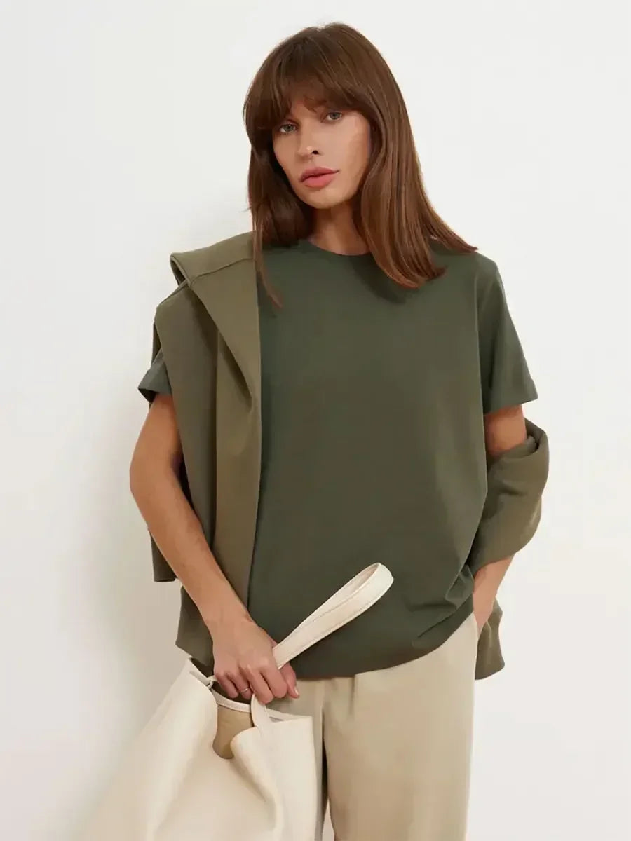 BASIC LOOSE COTTON SUMMER TEE