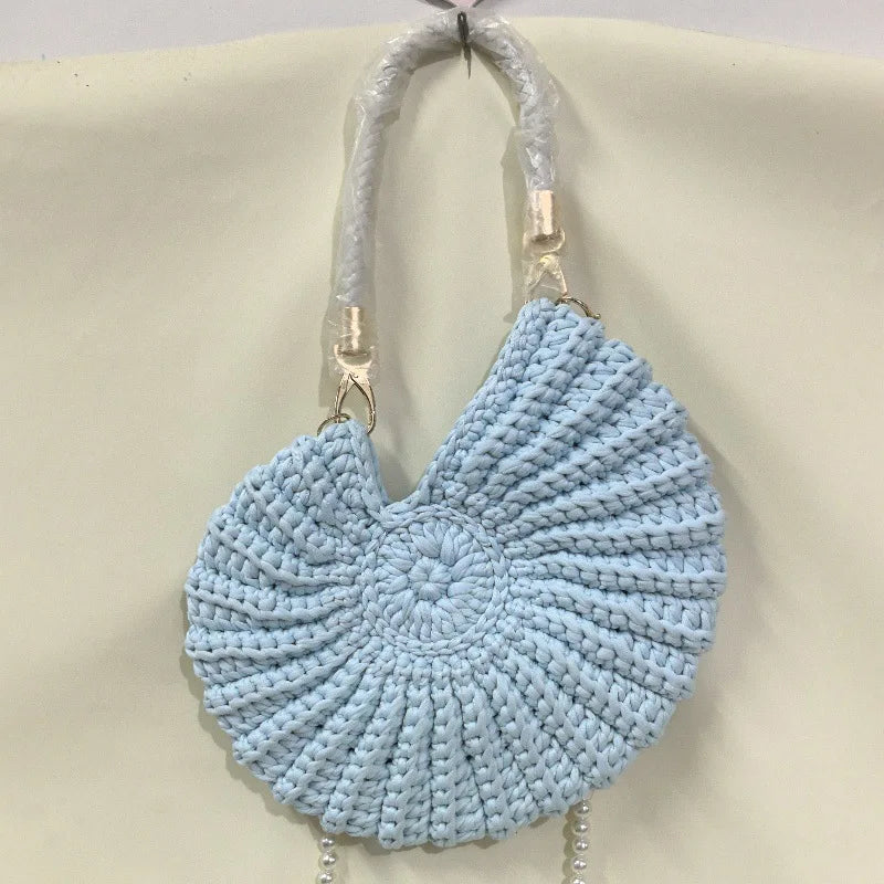 CREATIVE CONCH SHAPE CROCHET SHOULDER BAG