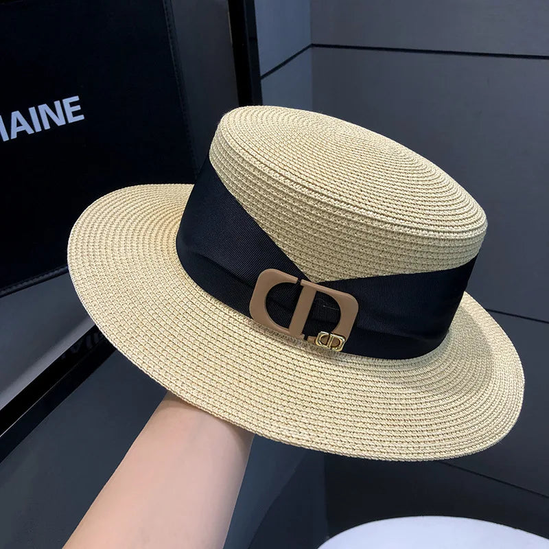 WOMEN’S SUMMER FLAT TOP STRAW HAT