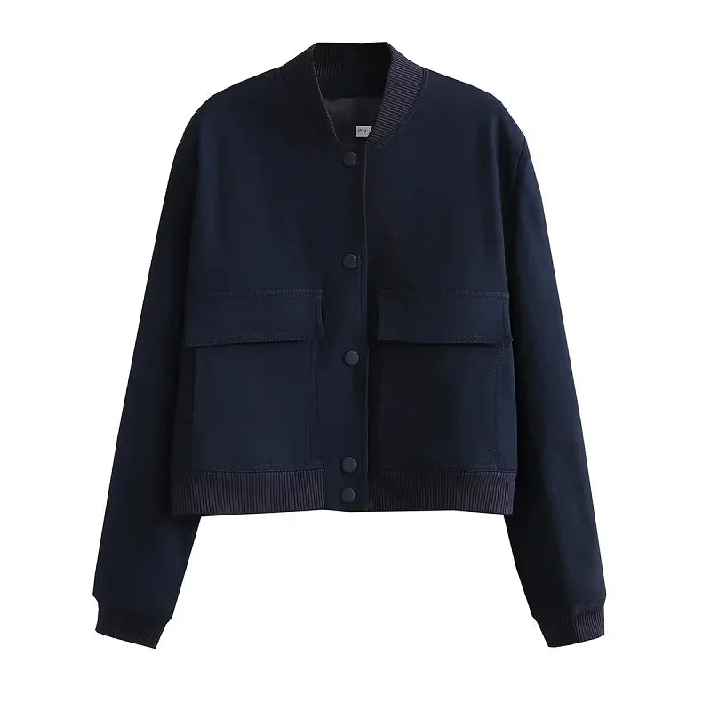 WOMEN'S CROPPED BOMBER JACKET