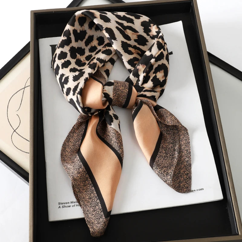 LUXURY PLAID SILK-LIKE SQUARE SCARF