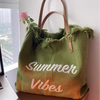 WOMEN'S LARGE CANVAS TOTE BEACH BAG SOLELII