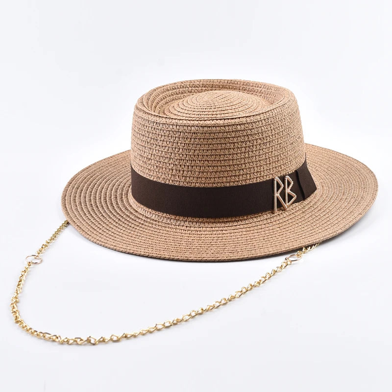 SUMMER STRAW HAT WITH RIBBON