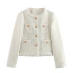 SHORT TWEED JACKET WITH FRONT BUTTONS SOLELII