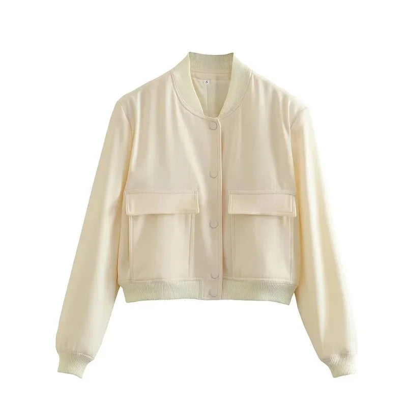 WOMEN'S CROPPED BOMBER JACKET