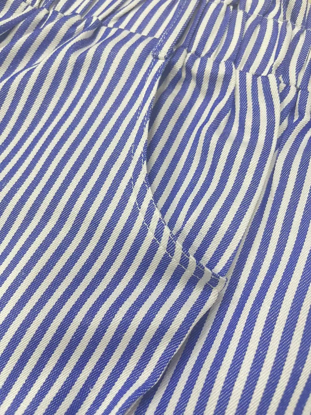 NEW WOMEN'S CASUAL SUMMER STRIPED SHORTS WITH POCKETS