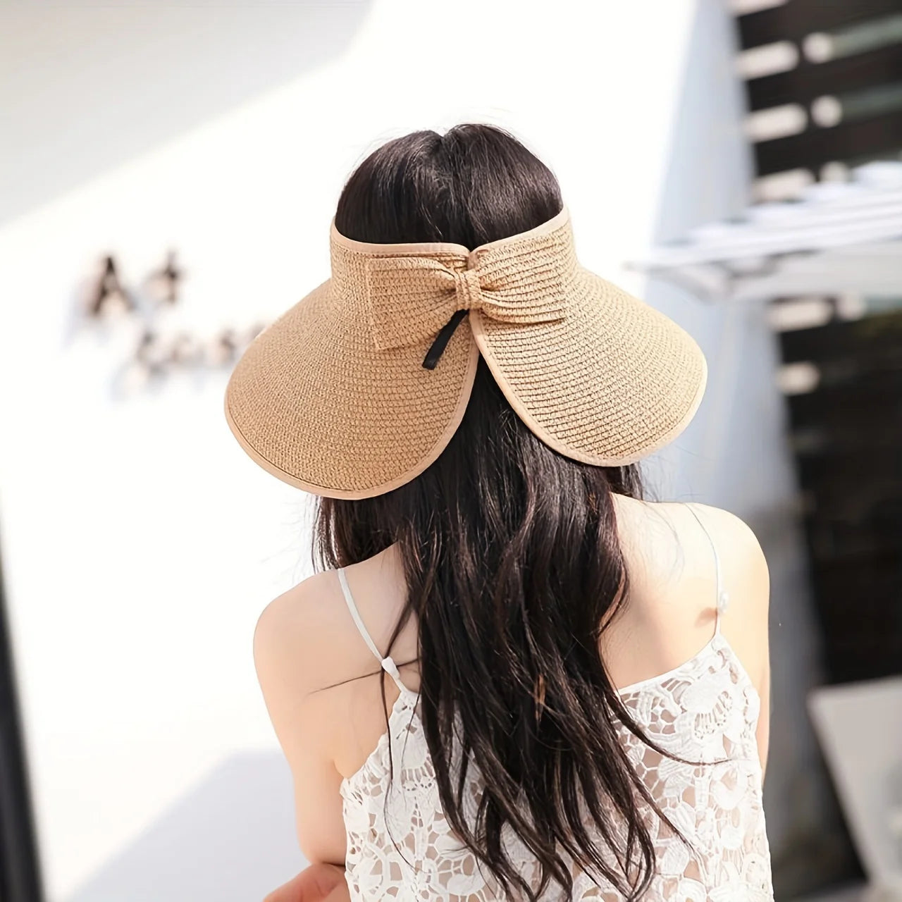 SUMMER FOLDABLE STRAW VISOR HAT