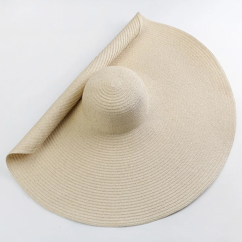 WIDE-BRIMMED STRAW SUN HAT