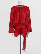 MINI A-LINE DRESS WITH LACE-UP DETAIL SOLELII