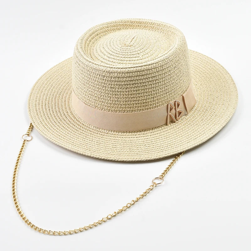 SUMMER STRAW HAT WITH RIBBON