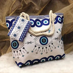 LARGE POLYESTER GREEK EYE BEACH BAG SOLELII
