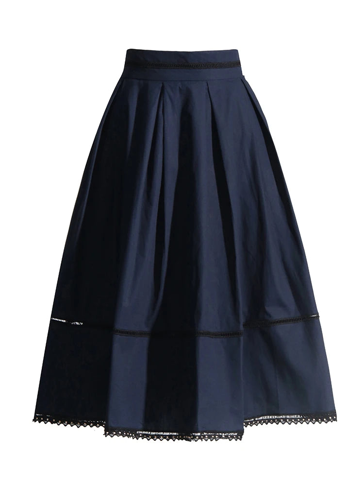 SHORT-SLEEVED SHIRT WITH COLLAR AND HIGH-WAISTED A-LINE SKIRT SET