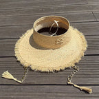 PANAMA HAT WITH PEARLS WIDE BRIM ANTI-UV Test