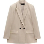 WOMEN'S DOUBLE-BREASTED LOOSE BLAZER SOLELII