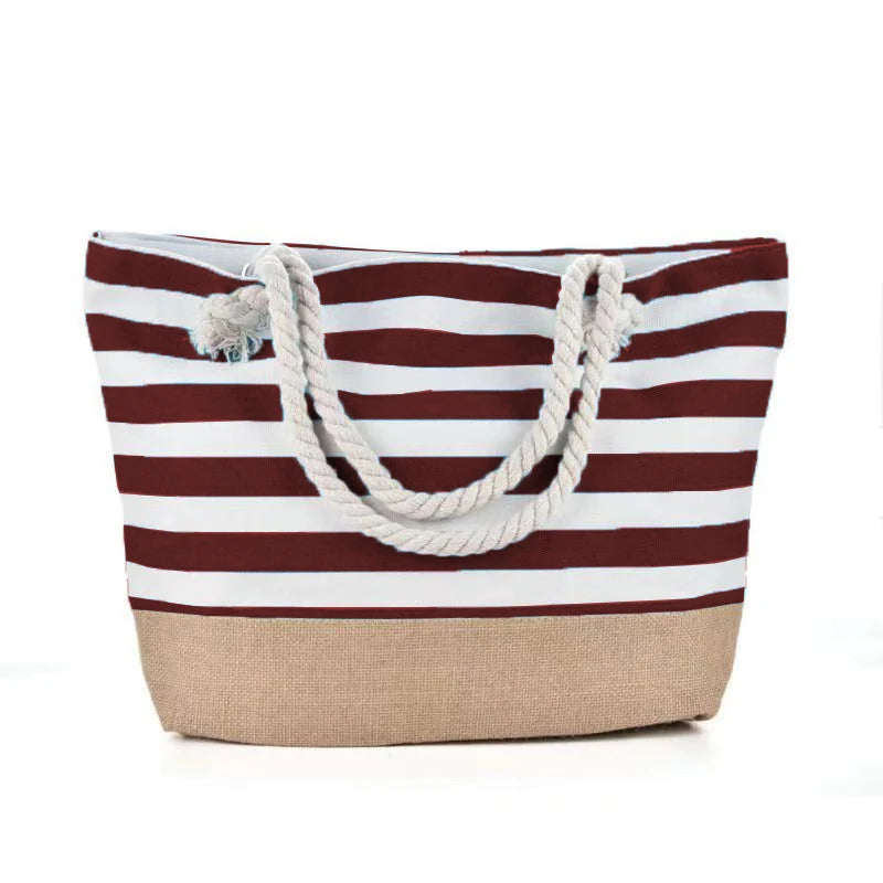 LARGE STRIPED BEACH BAG