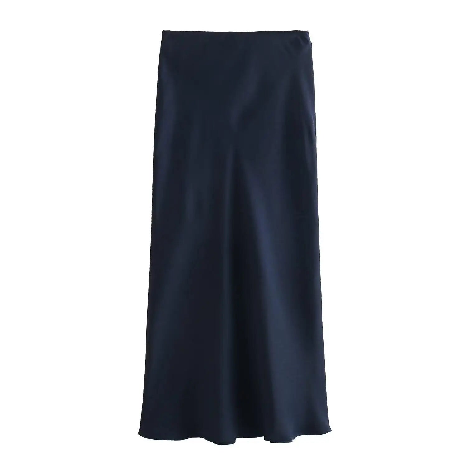 HIGH-WAISTED SATIN MIDI SKIRT