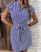 WOMEN CASUAL SLEEVELESS STRIPED DRESS SOLELII