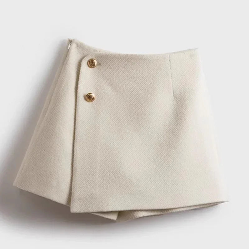 JUPE TAILLE HAUTE EN TWEED À LIGNE A