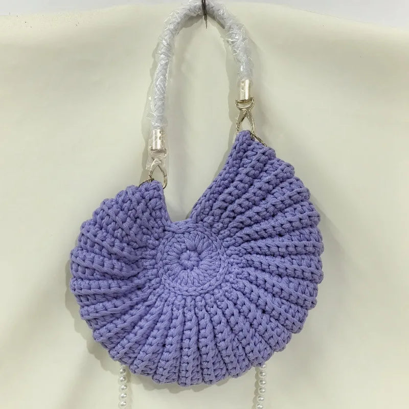 CREATIVE CONCH SHAPE CROCHET SHOULDER BAG