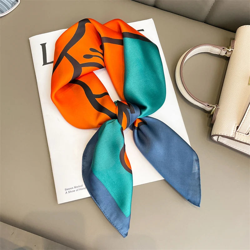 LUXURY PLAID SILK-LIKE SQUARE SCARF