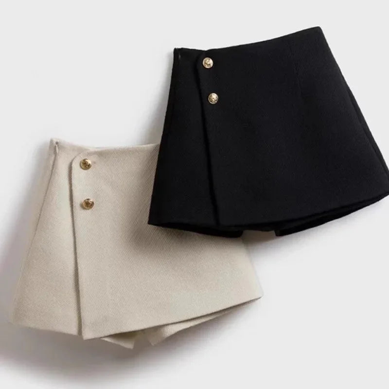 JUPE TAILLE HAUTE EN TWEED À LIGNE A