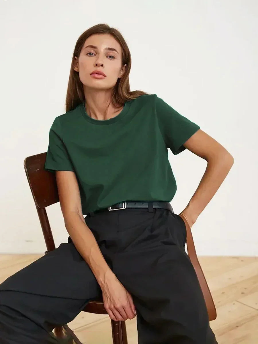 BASIC LOOSE COTTON SUMMER TEE