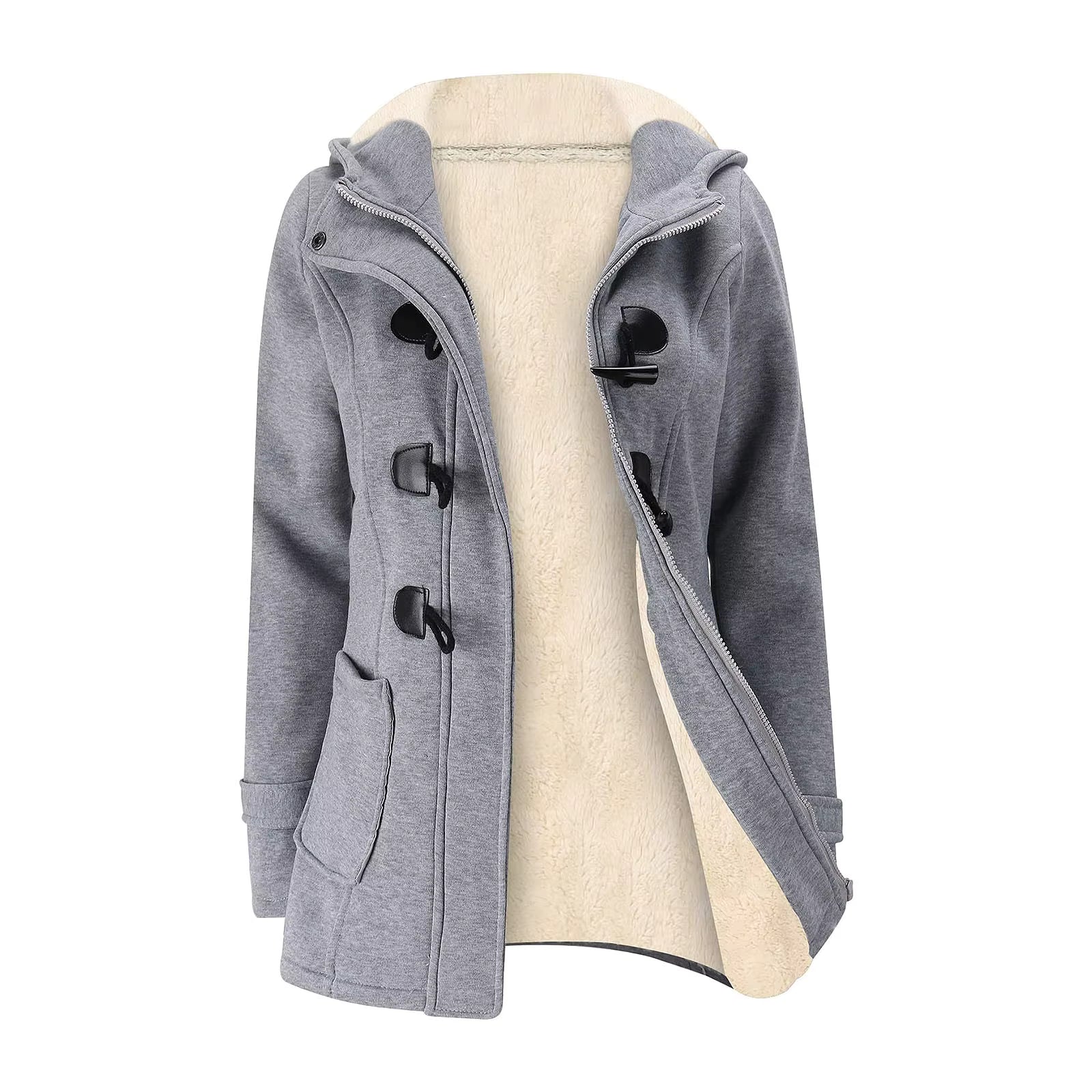 FLEECE HORN BUTTON COAT