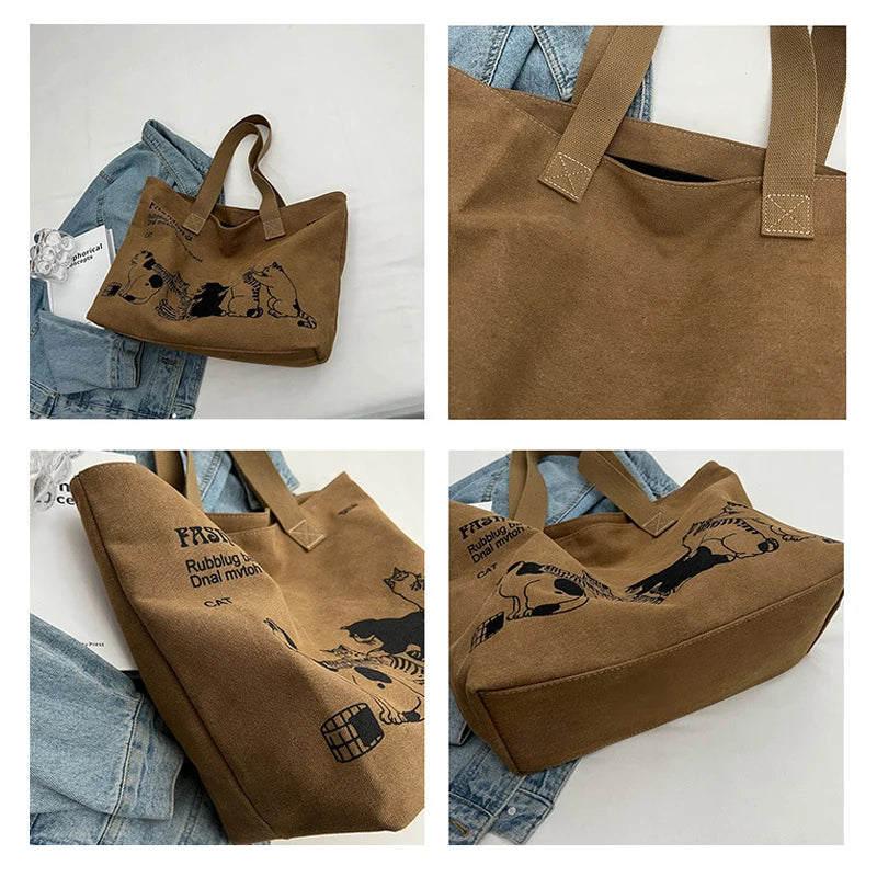 CLASSIC CANVAS ZIPPER TOTE BAG