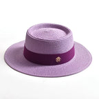 WOMEN’S STRAW SUN HAT WITH FLAT BRIM & RIBBON Test