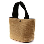WOVEN STRAW BUCKET MESSENGER BAG SOLELII