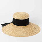 STRAW HAT WITH LACE BAND AND WIDE BRIM Test