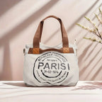 LETTER PRINT CANVAS TOTE BAG SOLELII