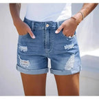 HIGH-WAISTED DENIM SHORTS SOLELII