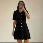 ELEGANT WHITE KNITTED MINI DRESS SOLELII