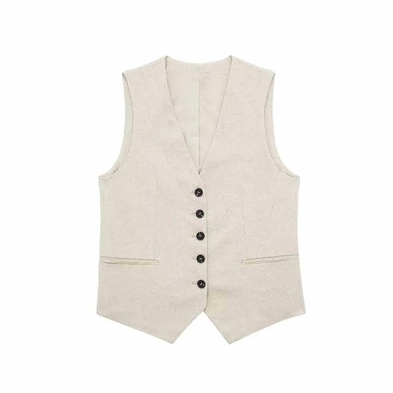 VINTAGE COTTON LINEN SHORTS SET
