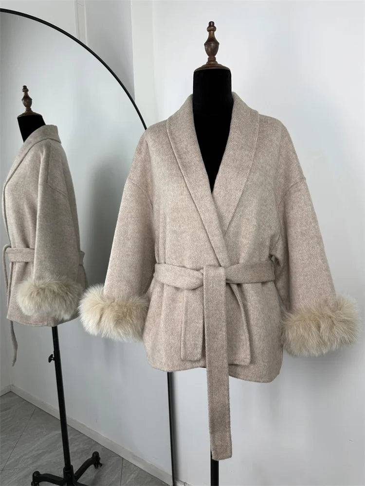SHORT WOOL OVERCOAT WITH BELT