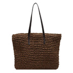 LUXURY STRAW WOVEN TOTE BAG SOLELII