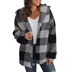 PLAID HOODED ZIPPER JACKET SOLELII