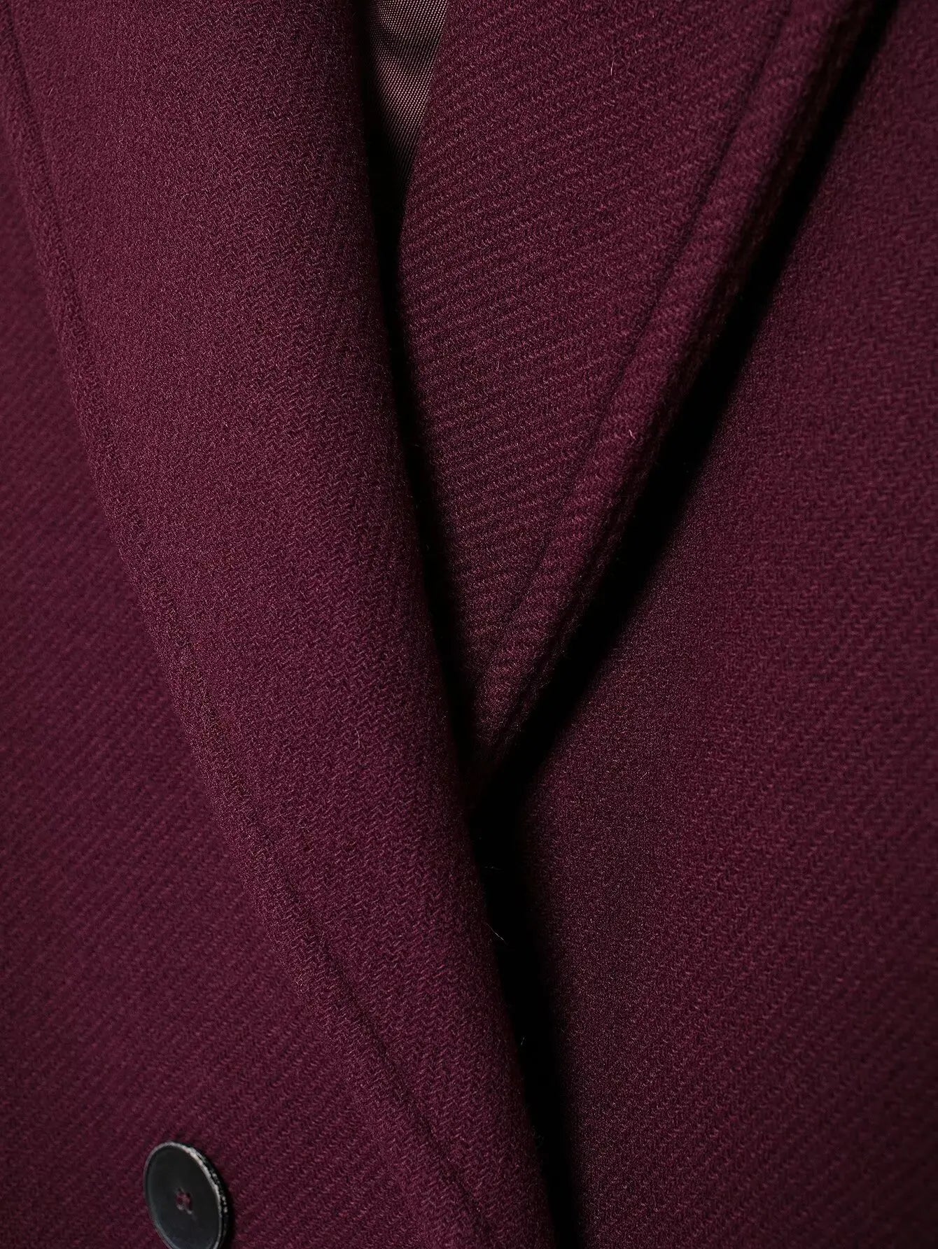 LONG BURGUNDY DOUBLE-BREASTED WOOL COAT