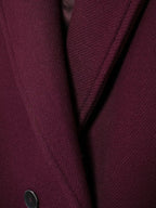 LONG BURGUNDY DOUBLE-BREASTED WOOL COAT SOLELII