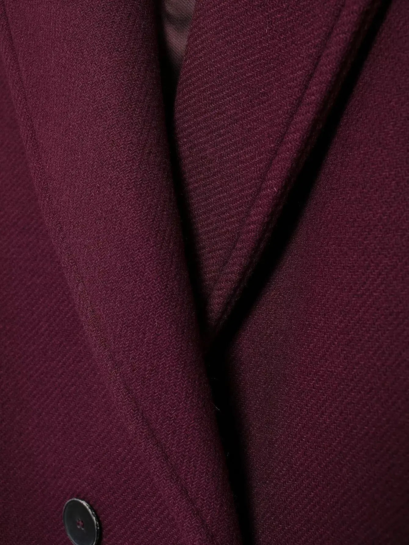 LONG BURGUNDY DOUBLE-BREASTED WOOL COAT SOLELII