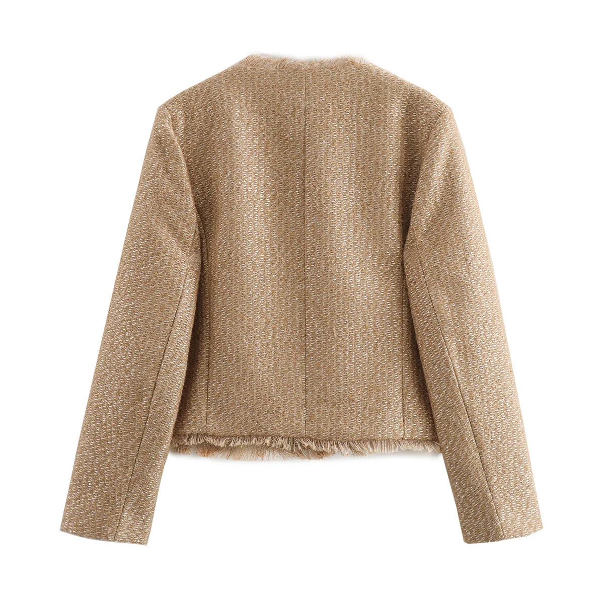 SHORT TWEED JACKET WITH FRONT BUTTONS
