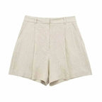 VINTAGE COTTON LINEN SHORTS SET SOLELII
