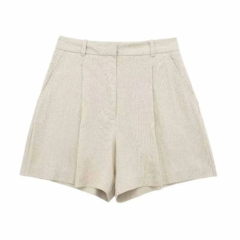 VINTAGE COTTON LINEN SHORTS SET