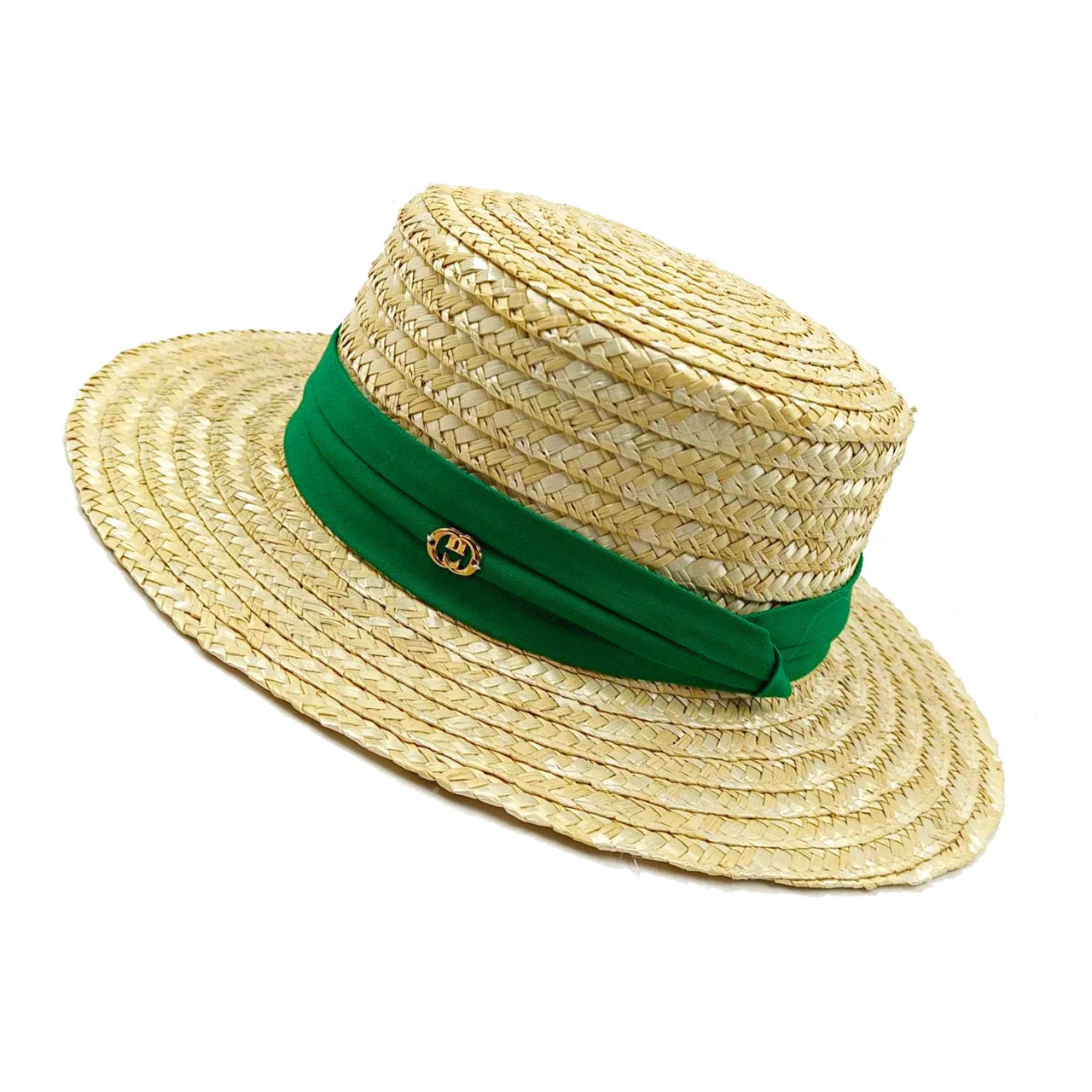 STRAW HAT WITH LACE BAND AND WIDE BRIM