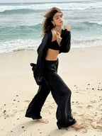 CASUAL LAPEL BLOUSE AND PANTS SET SOLELII