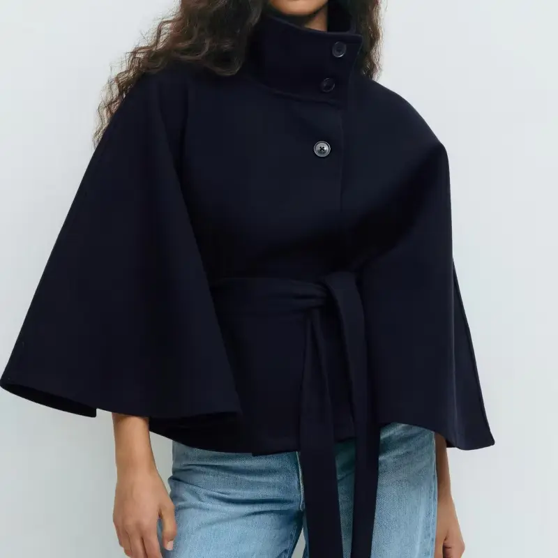 VINTAGE CAPE JACKET WITH BELT SOLELII