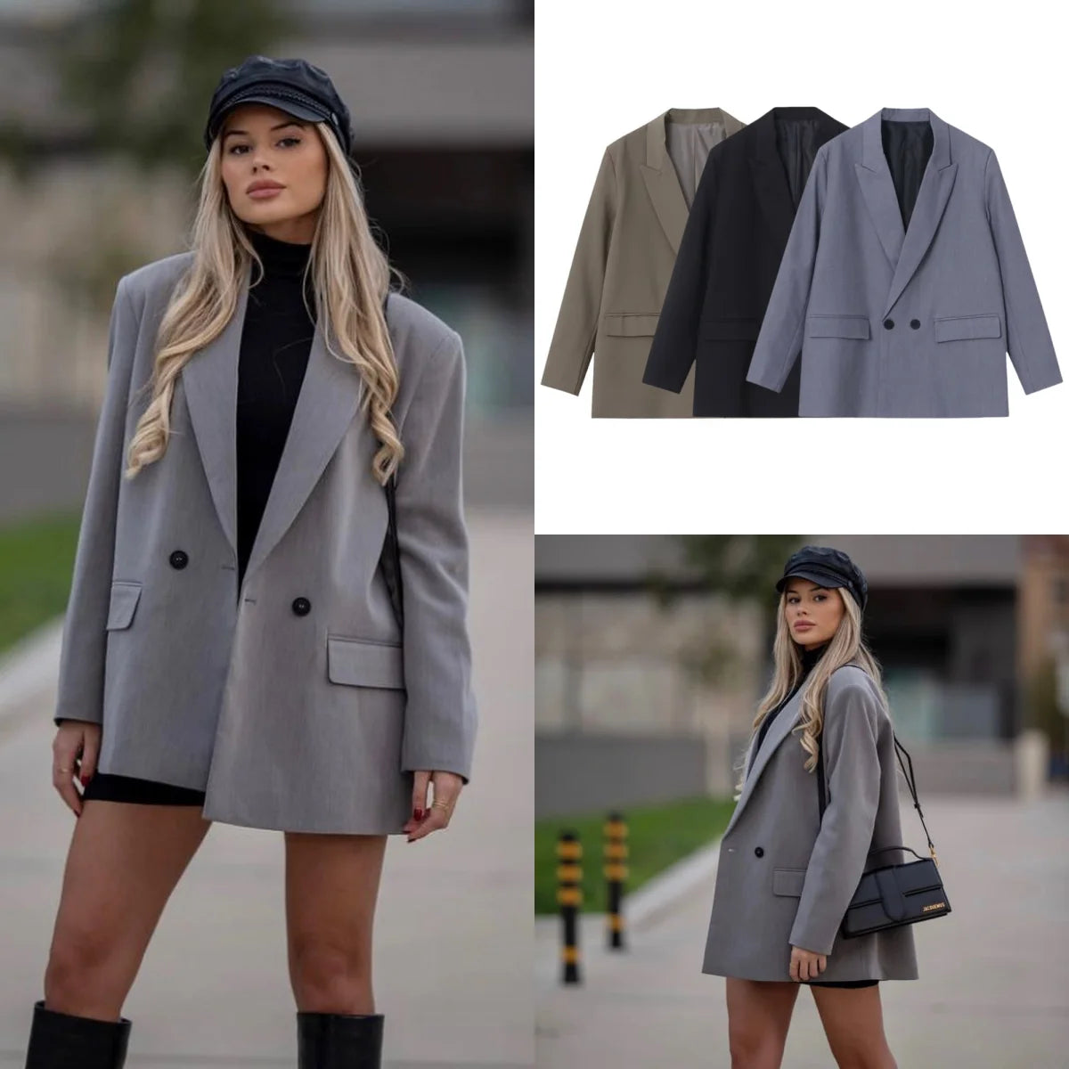 WOMEN'S DOUBLE-BREASTED LOOSE BLAZER