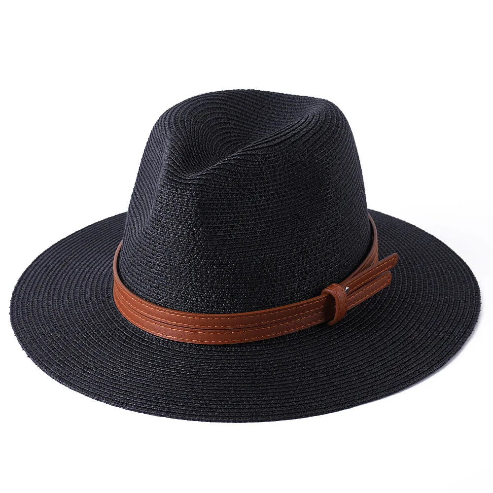 NATURAL PANAMA STRAW FEDORA HAT